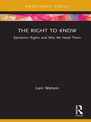 cover image of The Right to Know